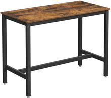 Load image into Gallery viewer, Bar Table with Solid Metal Frame and Wood Look, 120 x 60 x 90 cm