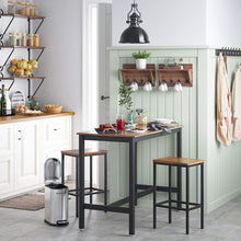 Load image into Gallery viewer, Bar Table with Solid Metal Frame and Wood Look, 120 x 60 x 90 cm