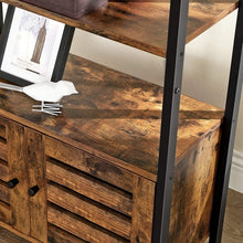 Load image into Gallery viewer, Floor-Standing Storage Cabinet and Cupboard with 2 Louvred Doors and 3 Shelves, Rustic Brown