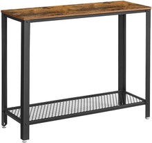 Load image into Gallery viewer, Console Table Metal Frame Rustic Brown