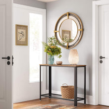 Load image into Gallery viewer, Console Table Metal Frame Rustic Brown