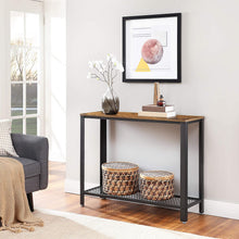 Load image into Gallery viewer, Console Table Metal Frame Rustic Brown
