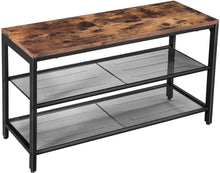 Load image into Gallery viewer, Shoe Rack with 2 Mesh Shelves, Rustic Brown and Black