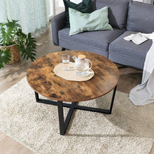 Load image into Gallery viewer, Round Coffee Table Rustic Brown and Black