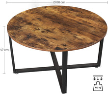 Load image into Gallery viewer, Round Coffee Table Rustic Brown and Black