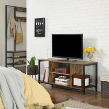 Load image into Gallery viewer, TV Console Unit with Open Storage Rustic Brown and Black Industrial