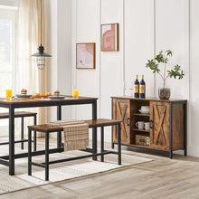 Load image into Gallery viewer, Set of 2 Table Benches Industrial Style Durable Metal Frame 108 x 32.5 x 50 cm Rustic Brown