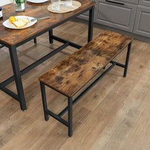 Load image into Gallery viewer, Set of 2 Table Benches Industrial Style Durable Metal Frame 108 x 32.5 x 50 cm Rustic Brown