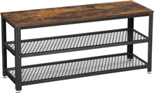 Load image into Gallery viewer, Shoe Rack with 2 Shelves 100 x 30 x 45 cm Rustic Brown and Black