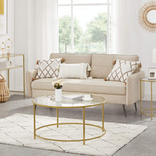 Load image into Gallery viewer, Gold Glass Table with Golden Iron Frame Stable and Robust Tempered Glass