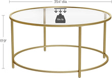 Load image into Gallery viewer, Gold Glass Table with Golden Iron Frame Stable and Robust Tempered Glass