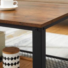 Load image into Gallery viewer, Coffee Table with Metal Frame Storage Shelf Rustic Brown