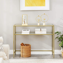 Load image into Gallery viewer, Console Table Metal Frame with 2 Shelves Adjustable Feet