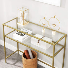 Load image into Gallery viewer, Console Table Metal Frame with 2 Shelves Adjustable Feet