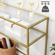 Load image into Gallery viewer, Console Table Metal Frame with 2 Shelves Adjustable Feet