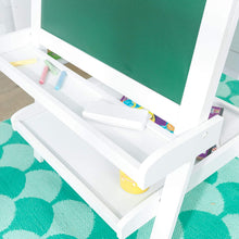 Load image into Gallery viewer, White Deluxe Wood Easel set for kids