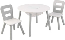 Load image into Gallery viewer, Round Table and 2 Chair Set for kids (Gray)