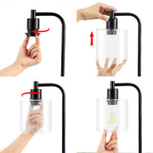 Load image into Gallery viewer, 2x Pack Industrial Table Lamp with 2 USB Port for Bedside Nightstand Desk and Living Room Office (Bulb not Included)