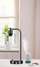 Load image into Gallery viewer, 2x Pack Industrial Table Lamp with 2 USB Port for Bedside Nightstand Desk and Living Room Office (Bulb not Included)