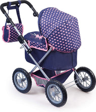 Load image into Gallery viewer, Trendy Dolls Pram, Foldable with Height-Adjustable Handle, Blue and Pink