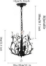 Load image into Gallery viewer, Crystal Chandeliers Lighting, 3 Light, Vintage
