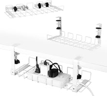 Load image into Gallery viewer, 2 pack Under Desk Cable Management Tray, White