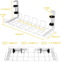 Load image into Gallery viewer, 2 pack Under Desk Cable Management Tray, White
