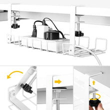 Load image into Gallery viewer, 2 pack Under Desk Cable Management Tray, White