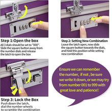 Load image into Gallery viewer, Locking Combination Medicine Box (Purple/Medium)