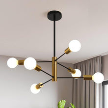 Load image into Gallery viewer, Sputnik Chandelier Modern Industrial, 6-Light , Black & Gold