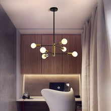 Load image into Gallery viewer, Sputnik Chandelier Modern Industrial, 6-Light , Black & Gold