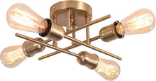 Load image into Gallery viewer, Modern Industrial Chandelier, 4 Light, Black