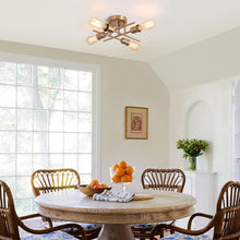 Load image into Gallery viewer, Modern Industrial Chandelier, 4 Light, Black
