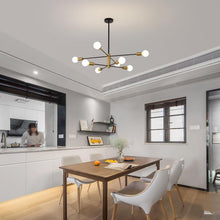 Load image into Gallery viewer, Sputnik Chandelier Modern Industrial, 8-Light , Black & Gold