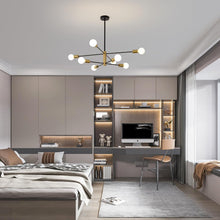 Load image into Gallery viewer, Sputnik Chandelier Modern Industrial, 8-Light , Black & Gold