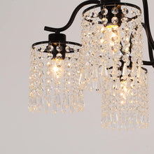 Load image into Gallery viewer, Crystal Chandelier Industrial Farmhouse, Black