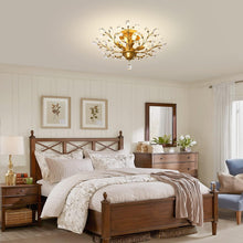 Load image into Gallery viewer, Crystal Chandelier Vintage, 4 Lights, Gold
