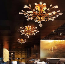 Load image into Gallery viewer, Crystal Chandelier Vintage, 4 Lights, Gold