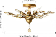 Load image into Gallery viewer, Crystal Chandelier Vintage, 5 Lights, Gold