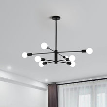 Load image into Gallery viewer, Modern Sputnik Chandelier, 8 Light, Black