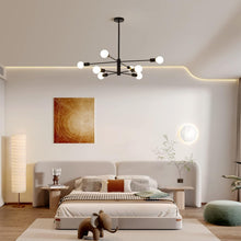 Load image into Gallery viewer, Modern Sputnik Chandelier, 8 Light, Black