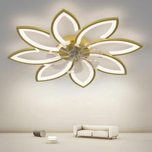 Load image into Gallery viewer, Modern Ceiling Light Fan, Low Profile, 6 Wind Speed, 3 Color (90cm, Gold)