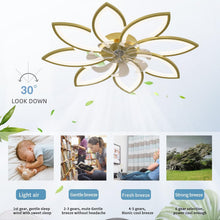 Load image into Gallery viewer, Modern Ceiling Light Fan, Low Profile, 6 Wind Speed, 3 Color (90cm, Gold)
