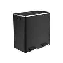 Load image into Gallery viewer, Kitchen Dual Recycling Bin 30L, Black