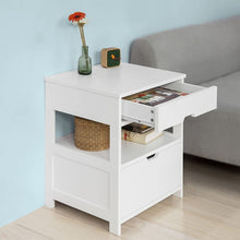 Load image into Gallery viewer, White Bedside Table with 2 Drawers