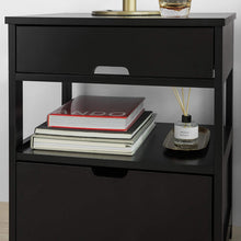 Load image into Gallery viewer, Black Bedside Table with 2 Drawers
