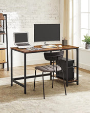Load image into Gallery viewer, Computer Desk 2 Shelves Rustic, Brown Black