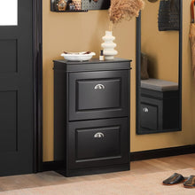 Load image into Gallery viewer, Shoe Cabinet 2 Drawers Storage Cupboard Black
