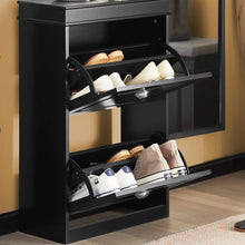 Load image into Gallery viewer, Shoe Cabinet 2 Drawers Storage Cupboard Black