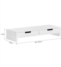 Load image into Gallery viewer, White Monitor Stand with Drawers